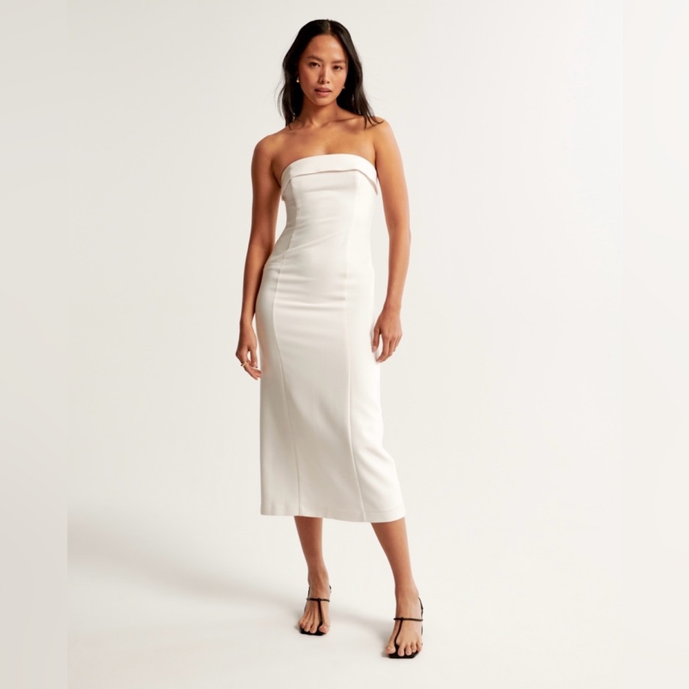 Abercrombie & Fitch Strapless Midi Dress